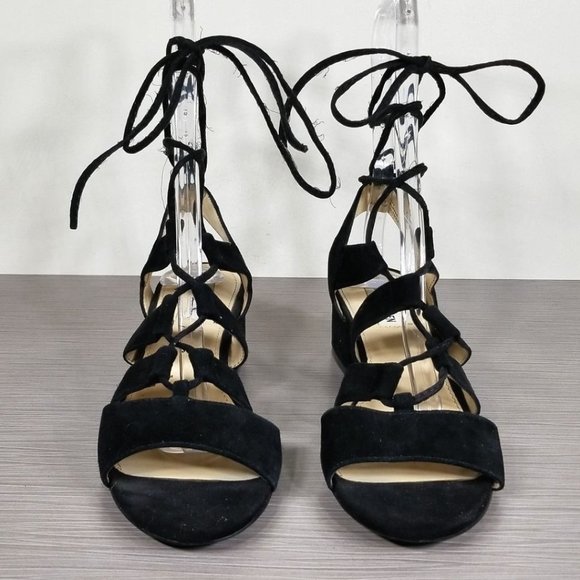 Steve Madden 'Kitty' Ghillie Sandal, Black Suede, Womens Size 8 - Picture 2 of 11
